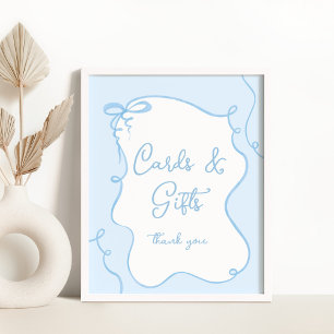 Poster Cartes et cadeaux bleu
