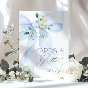 Poster Cartes et cadeaux Bleu Bow fille Douche