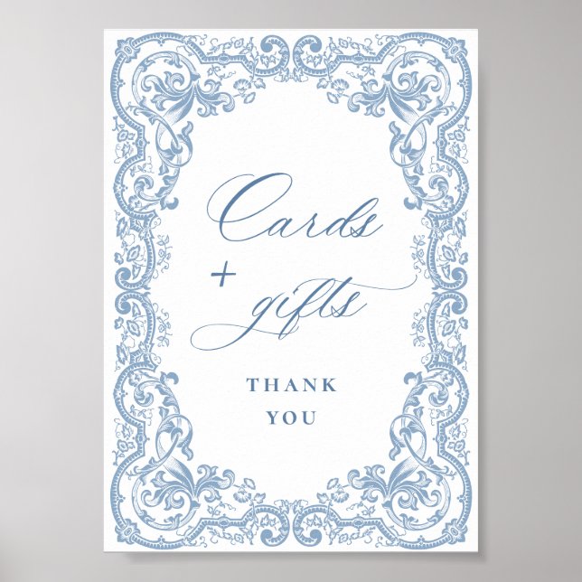 Poster Cartes et cadeaux bleu couleur Renaissance (Devant)