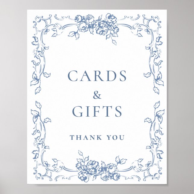 Poster Cartes et cadeaux bleu couleur Renaissance (Devant)