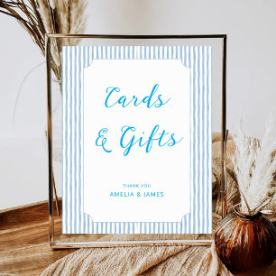Poster Cartes et Cadeaux Bleu Sauge Mariage Enterrement d