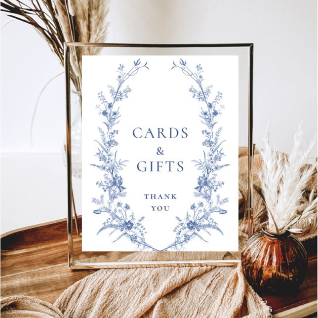 Poster Cartes et Cadeaux Bleus Dusty Ornate Victorian (Créateur téléchargé)