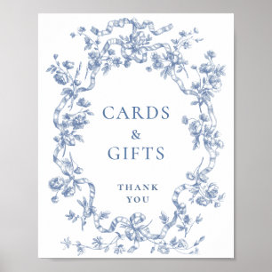 Poster Cartes et Cadeaux Bleus Dusty Ornate Victorian