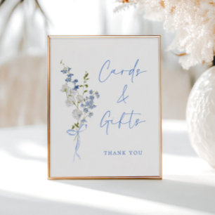 Poster Cartes et cadeaux Blue Fleur sauvage