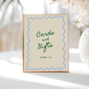 Poster Cartes et cadeaux Blue Green Squigts
