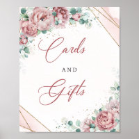 Cartes et Cadeaux Bohème rouge floral eucalyptus d