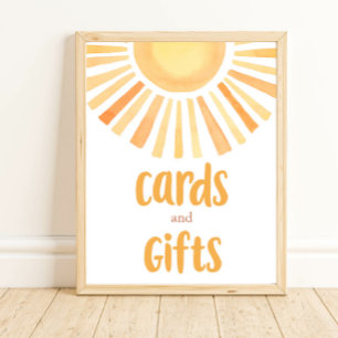 Poster Cartes et cadeaux boho brillant soleil coloré