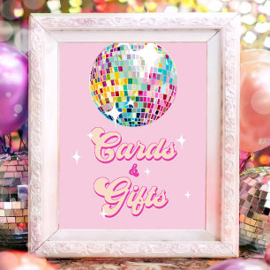Poster Cartes et Cadeaux Boule à Facettes Disco Rétro Ann