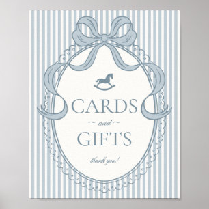 Poster Cartes et Cadeaux Cheval à Bascule Ruban Coquette