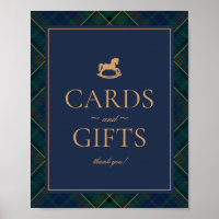 Cartes et cadeaux Cheval à bascule Tartan Bleu