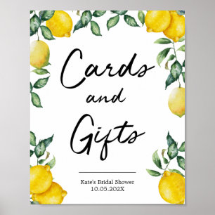 Poster Cartes et cadeaux citron signe d'affiche