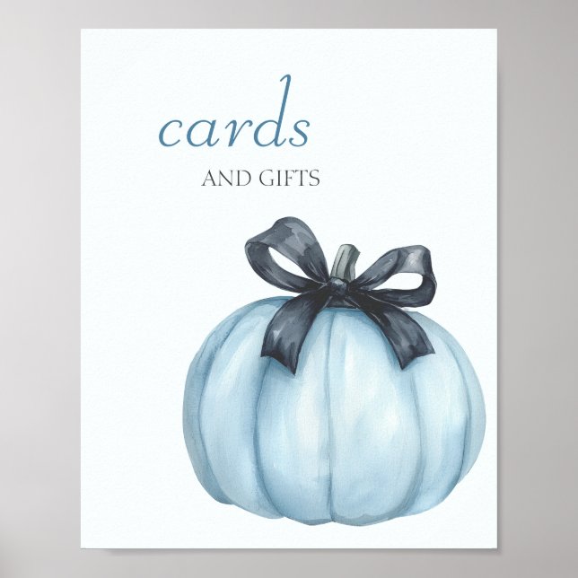 Poster Cartes et cadeaux Citrouille bleu (Devant)