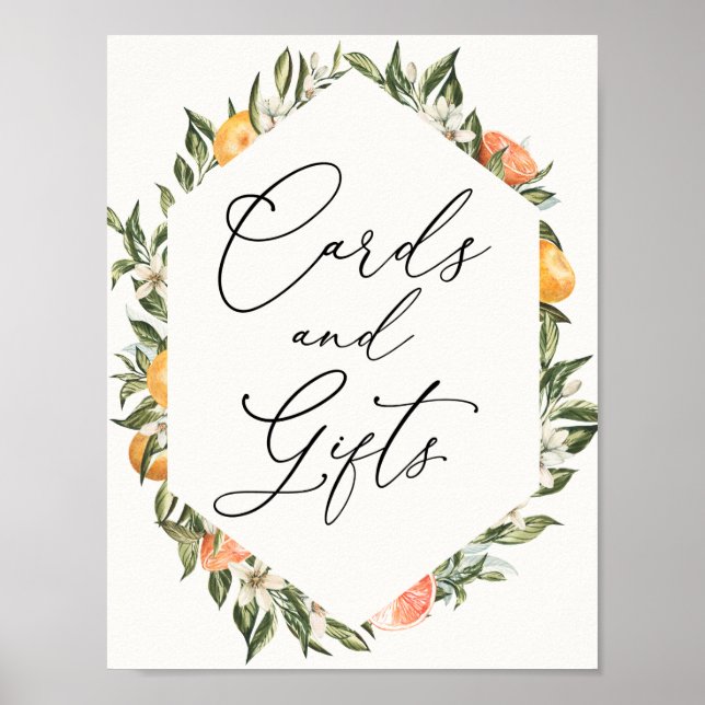 Poster Cartes et cadeaux Clementine Oranges et verdure (Devant)