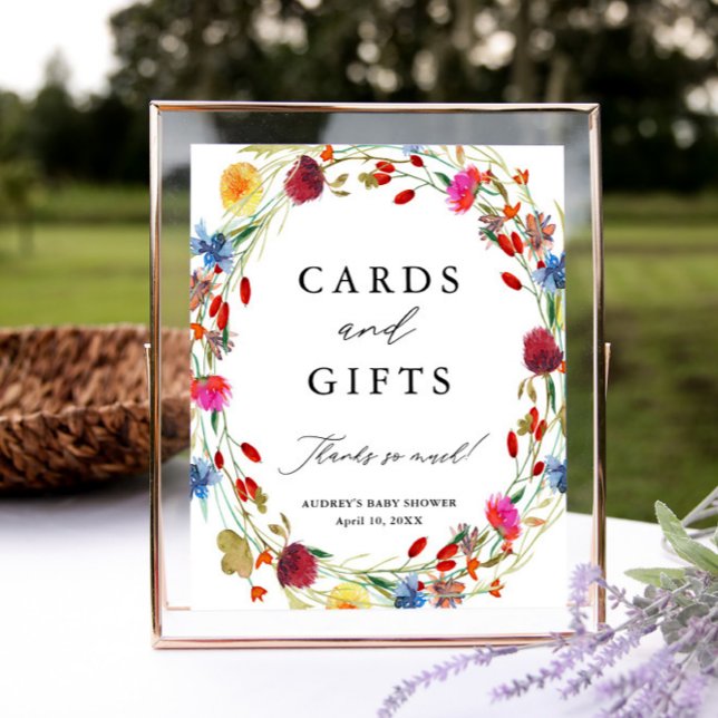 Poster Cartes et Cadeaux Couronne de Fleurs Sauvages Prés (Créateur téléchargé)