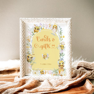Poster Cartes et cadeaux d'abeilles aquarelles