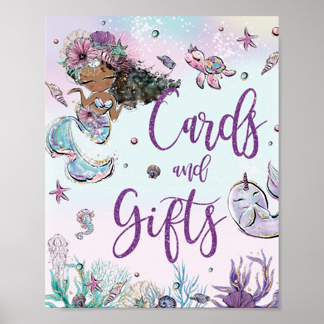 Poster Cartes et cadeaux d'anniversaire de la Sirène Brow (Devant)