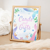 Cartes et cadeaux d'anniversaire de sirène sous la