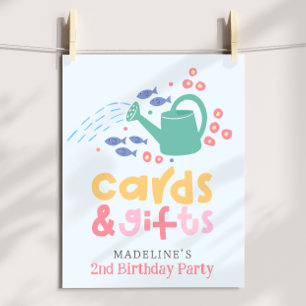 Poster Cartes et cadeaux d'anniversaire pour filles avec