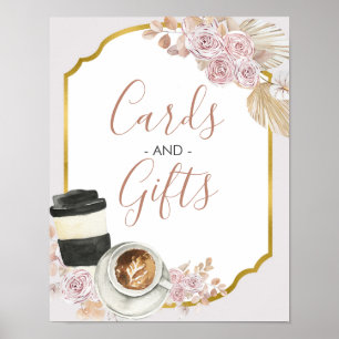 Poster Cartes et Cadeaux de Baby Shower Bohème Amour est 
