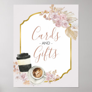 Poster Cartes et Cadeaux de Baby Shower Bohème Amour est 