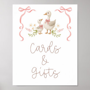Poster Cartes Et Cadeaux De Baby shower De Fille D'Oie Si