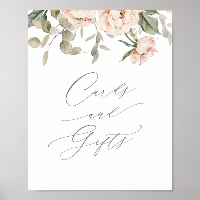 Poster Cartes et cadeaux de Baby shower de papillon rose (Devant)