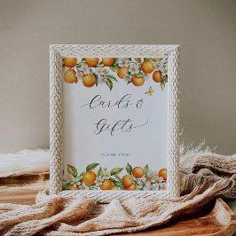 Poster Cartes Et Cadeaux De Baby shower Des Oranges Été L
