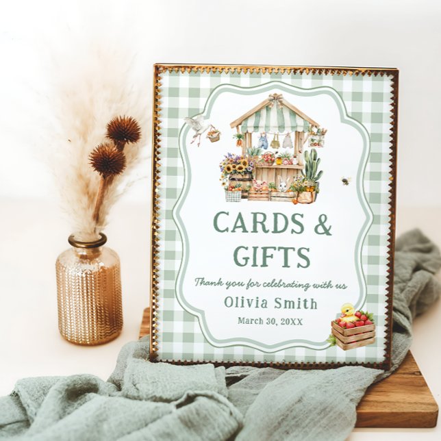 Poster Cartes et cadeaux de Baby shower du marché agricol (Créateur téléchargé)