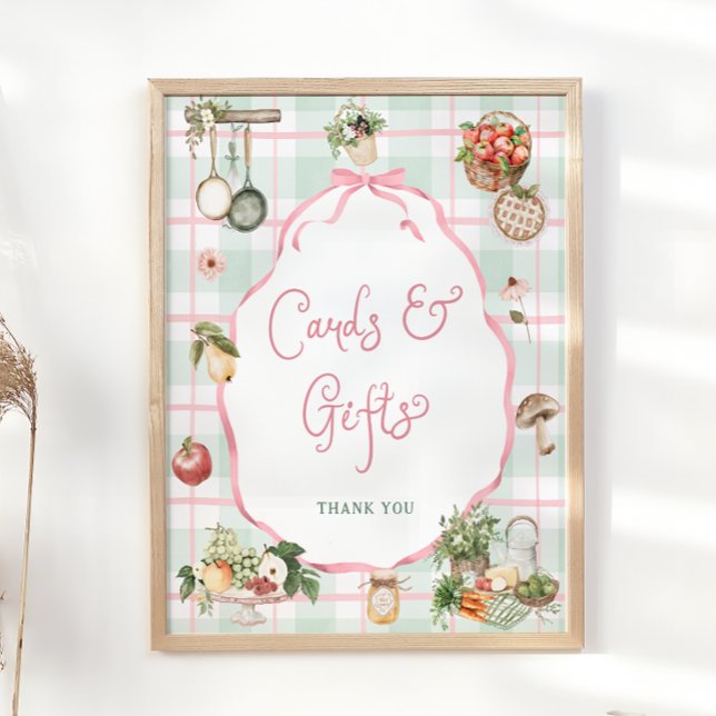 Poster Cartes et cadeaux de Baby shower du marché cultivé (Créateur téléchargé)