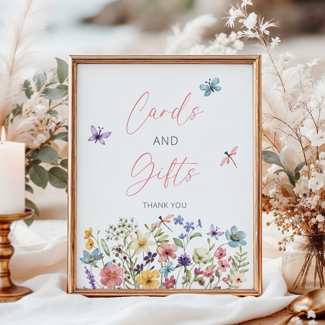 Poster Cartes et cadeaux de Baby shower fleur sauvage pap (Créateur téléchargé)