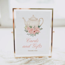 Cartes et cadeaux de Baby shower Floral Tea Party