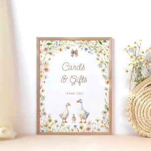 Poster Cartes et cadeaux de Baby shower mignonne Fleur sa