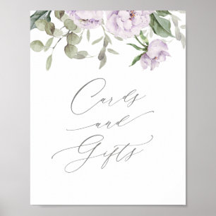 Poster Cartes et cadeaux de Baby shower papillon violet