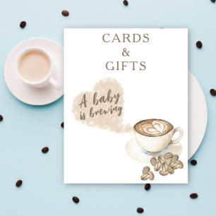 Poster Cartes et cadeaux de baby shower pour café