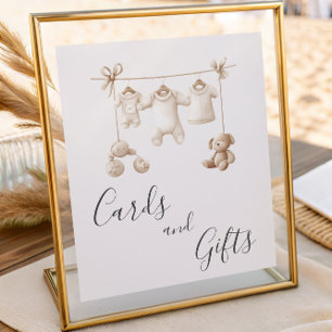 Poster Cartes et Cadeaux de Baby Shower pour Vêtements et