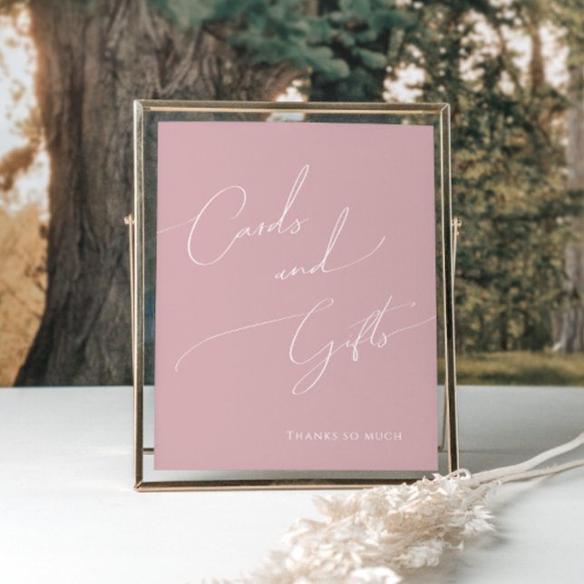Poster Cartes et cadeaux de Baby shower Rose Dusty Whimsi (Créateur téléchargé)
