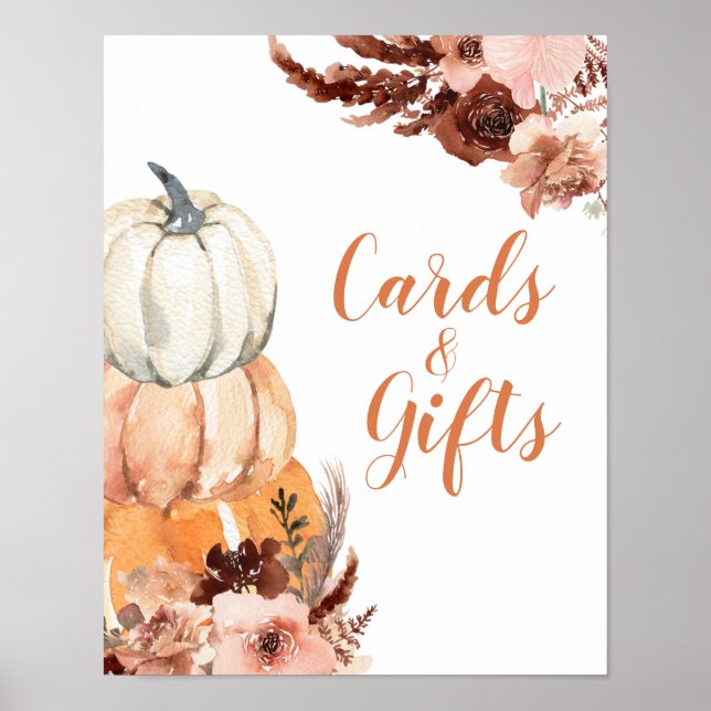 Poster Cartes et cadeaux de Baby shower Rustique Boho Cit (Devant)