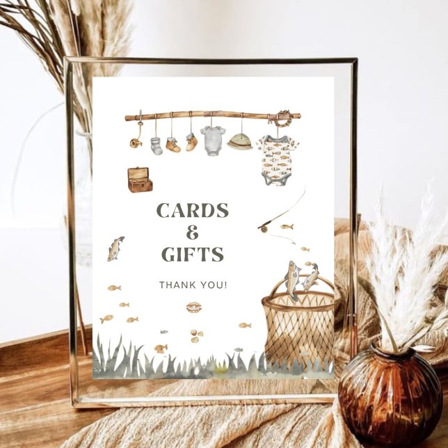 Poster Cartes et cadeaux de Baby shower Rustique Floral (Créateur téléchargé)