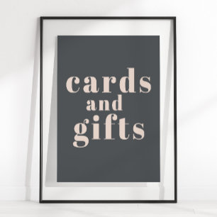 Poster Cartes et cadeaux de baby shower typographie boho