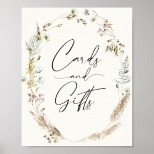Poster Cartes et Cadeaux de Bouquet Sec de Pampas Bohème