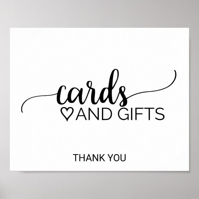 Poster Cartes et cadeaux de calligraphie noire simple (Devant)