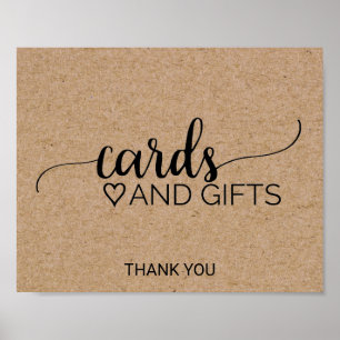 Poster Cartes et Cadeaux de Calligraphie Simple Faux Kraf