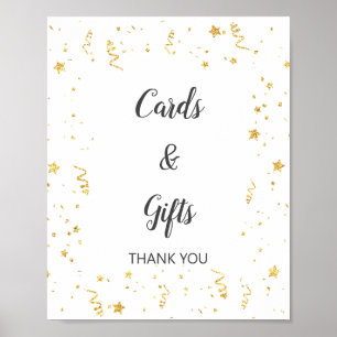 Poster Cartes et cadeaux de célébration en or