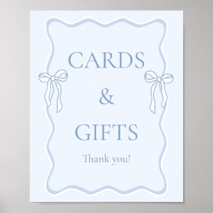 Poster Cartes et Cadeaux de Fête de Fiançailles Blue Tyin