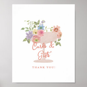 Poster Cartes et Cadeaux de Fête de Fiançailles Jardin Fl