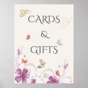 Poster Cartes et Cadeaux de Fête de Fiançailles Papillons