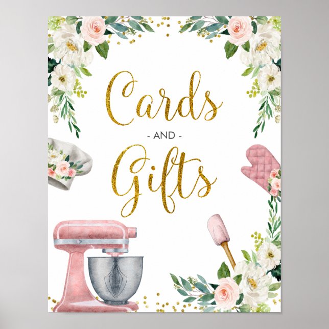 Poster Cartes et Cadeaux de Fête de Mariage Cuisine Flora (Devant)