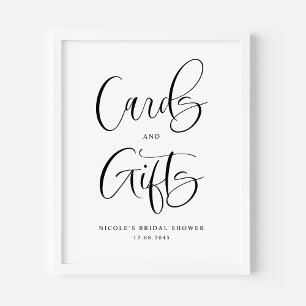 Poster Cartes et cadeaux de Fête des mariées de calligrap