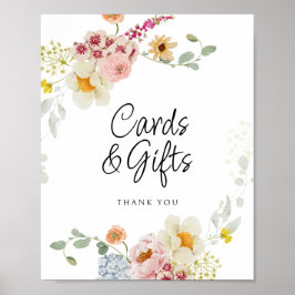 Poster Cartes et cadeaux de Fête des mariées Floral Bouqu