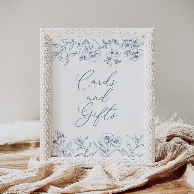 Poster Cartes et cadeaux de Fête des mariées Floral Chino (Créateur téléchargé)